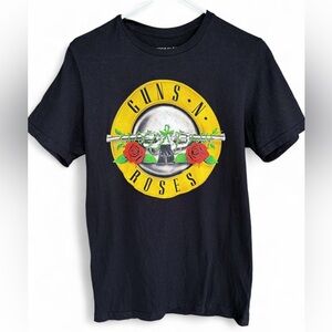Women's Guns N'‎ Roses Band Graphic Tee Small Rock N Roll 80's Black Tshirt